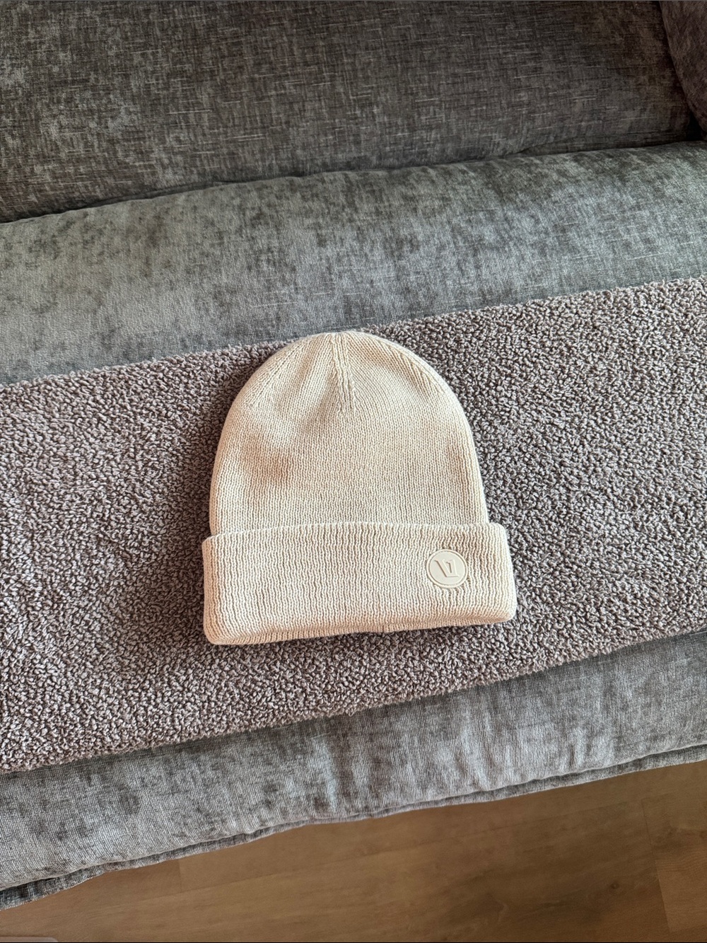 Vuori Ivory Knit Cuffed Beanie
